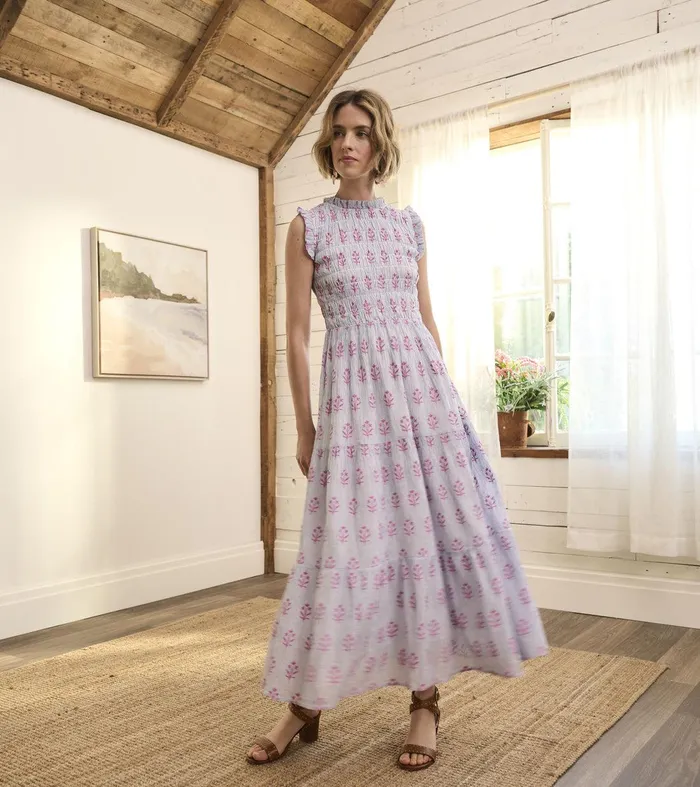Smocked Maxi Dress 8211 Wildflower Seersucker Hatley
