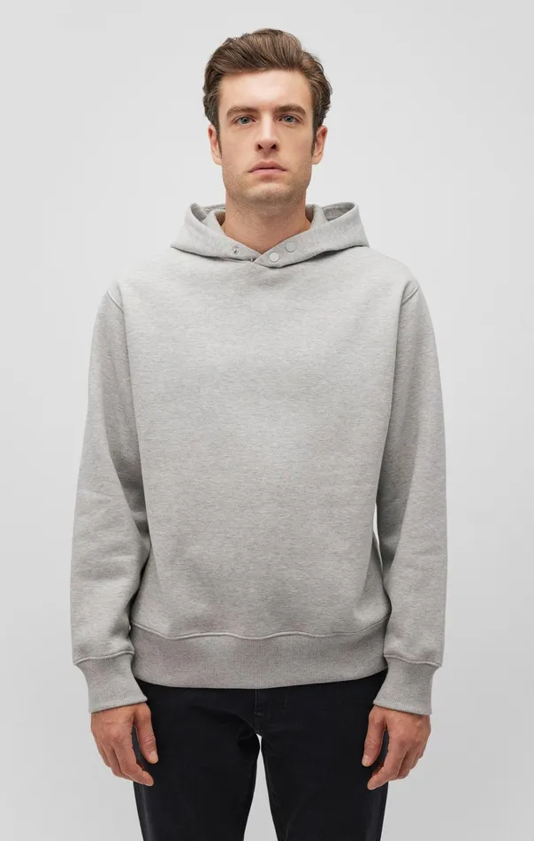 SnapButton Hoodie In Light Grey Melange Men Mavi Jeans Loungewear SnapButton Hoodie In Light Grey Melange Men Mavi Jeans Loungewear