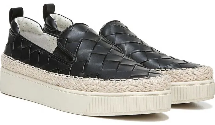 Sneakers Women Franco Sarto Franco Homer 3 Platform Slip On Sneaker Black Faux Leather
