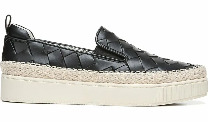 Sneakers Women Franco Sarto Franco Homer 3 Platform Slip On Sneaker Black Faux Leather