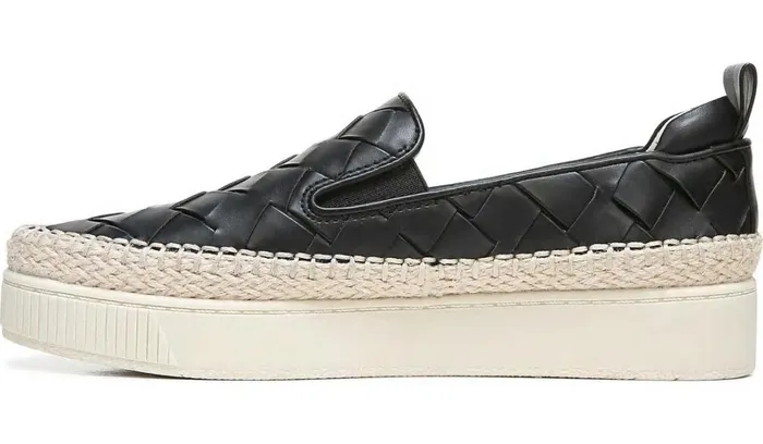 Sneakers Women Franco Sarto Franco Homer 3 Platform Slip On Sneaker Black Faux Leather