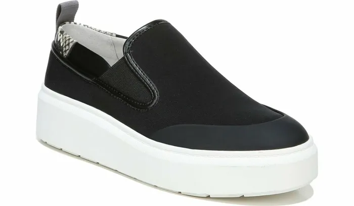 Sneakers Women Franco Sarto Franco Lazer Platform Slip On Sneaker Black Fabric