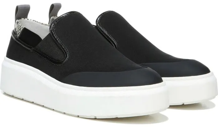 Sneakers Women Franco Sarto Franco Lazer Platform Slip On Sneaker Black Fabric