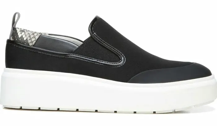 Sneakers Women Franco Sarto Franco Lazer Platform Slip On Sneaker Black Fabric