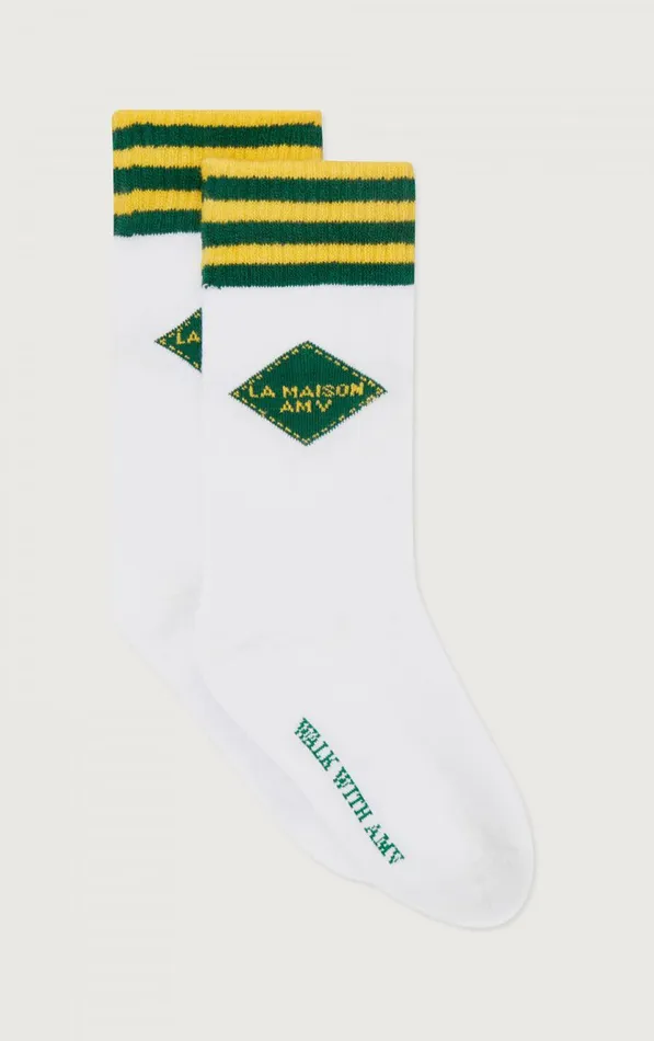 Socks Clypsun Green And Yellow Striped Kids American Vintage Socks Clypsun Green And Yellow Striped Kids American Vintage