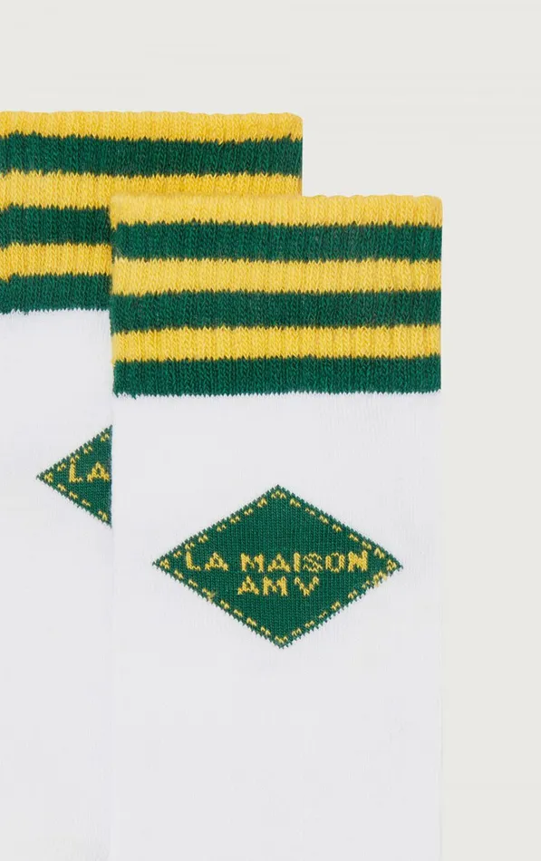 Socks Clypsun Green And Yellow Striped Kids American Vintage Socks Clypsun Green And Yellow Striped Kids American Vintage