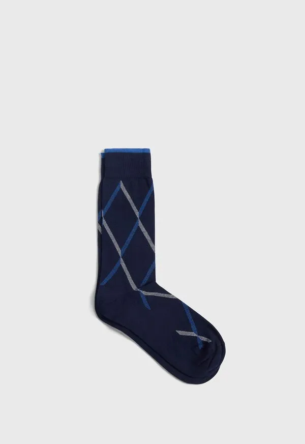 Socks Cotton Blend Argyle Sock Medium Blue 8211 Paulstuart Mens