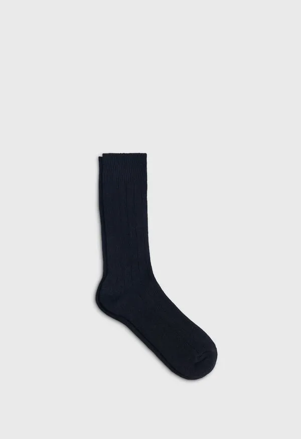 Socks Paulstuart Mens Cashmere Blend Ribbed Sock Brown Heather