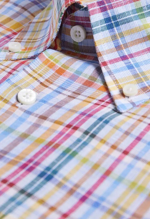 Sport Shirts Mens Linen Multicolor Plaid Sport Shirt PinkPurple Paulstuart Sport Shirts Mens Linen Multicolor Plaid Sport Shirt PinkPurple Paulstuart