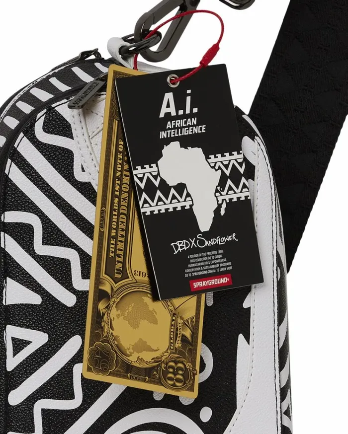 SPRAYGROUND AI8 AFRICAN INTELLIGENCE 8211 ORIGIN STORY BACKPACK SLING Bags