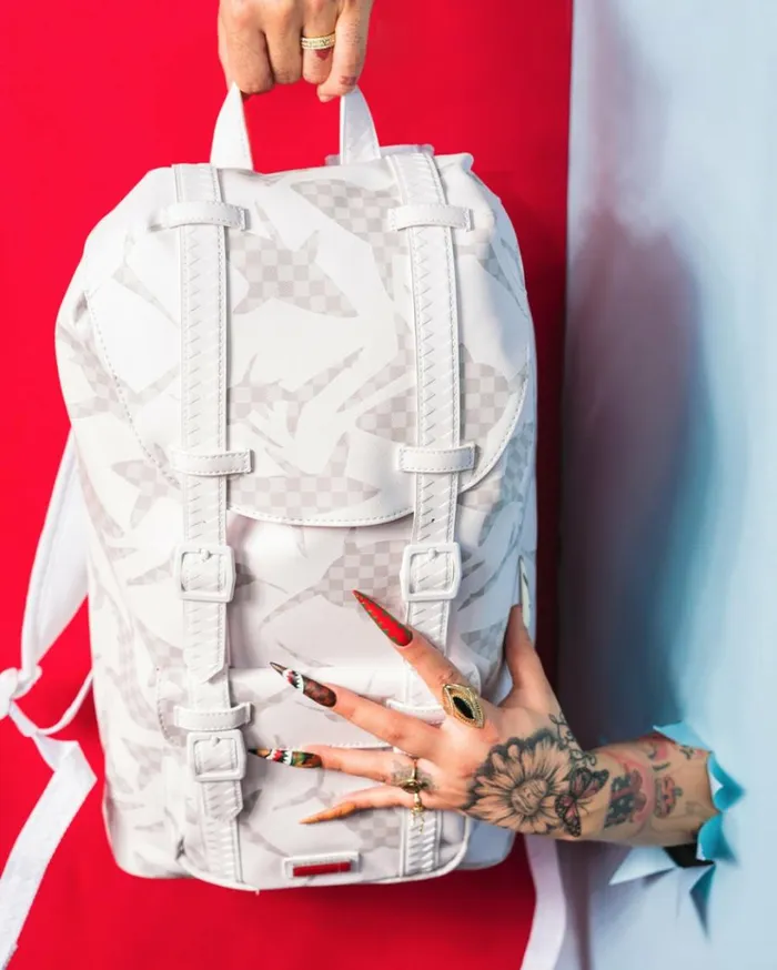 SPRAYGROUND SHARK CHECK WHITE HILLS BACKPACK Bags