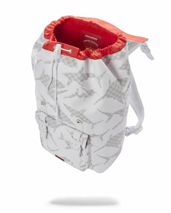 SPRAYGROUND SHARK CHECK WHITE HILLS BACKPACK Bags