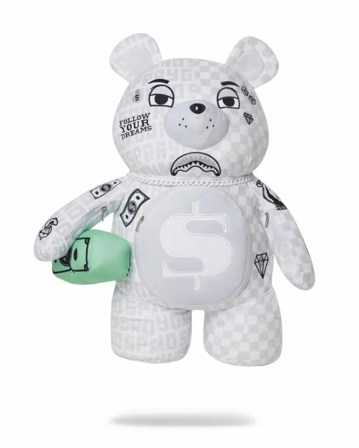 SPRAYGROUND SPLIT THE CHECK PEARL MONEYBEAR TEDDYBEAR BACKPACK Bags