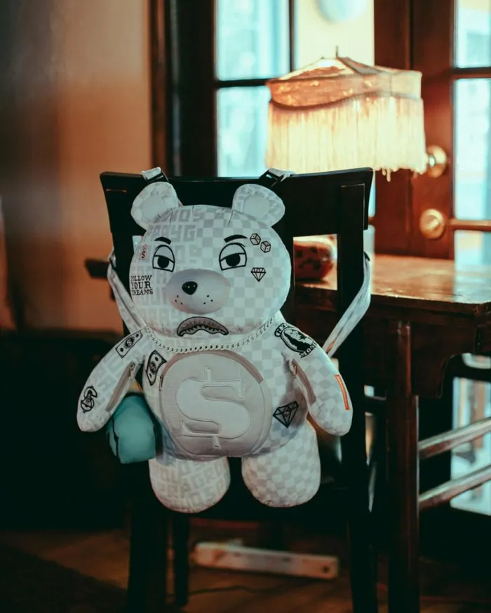 SPRAYGROUND SPLIT THE CHECK PEARL MONEYBEAR TEDDYBEAR BACKPACK Bags