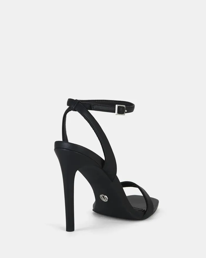 Stilettos NOVO Shoes Women METROPOLITAN BLACK Open Toe Heels
