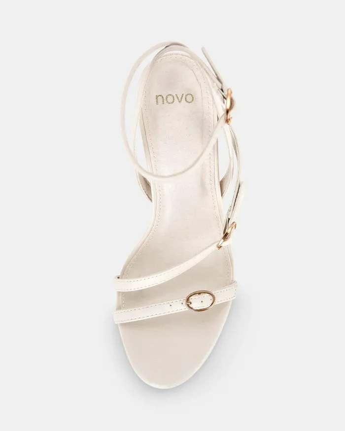 Stilettos NOVO Shoes Women NOLAN CREAM Open Toe Heels