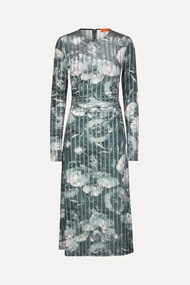 Stine Goya Dresses Blackley Dress 8211 Metalized Peonies 8211 Women