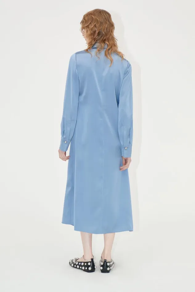 Stine Goya Dresses Collared Midi Dress 8211 Infinity Blue 8211 Women