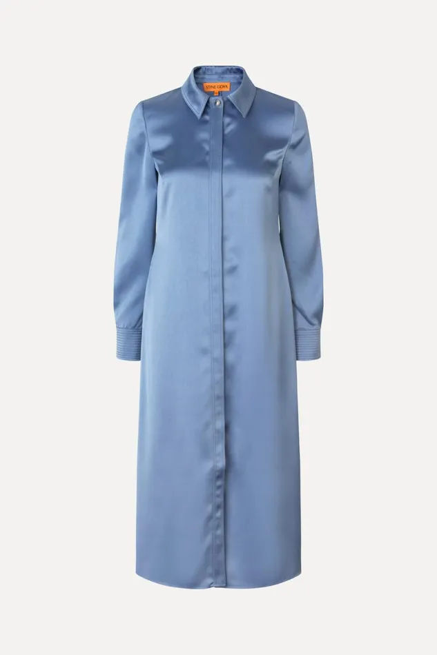 Stine Goya Dresses Collared Midi Dress 8211 Infinity Blue 8211 Women
