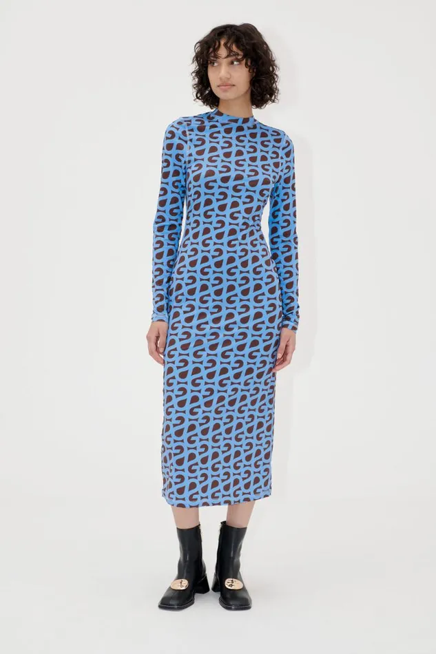 Stine Goya Dresses Pullover Long Sleeve Midi Dress 8211 SG Logo 8211 Women