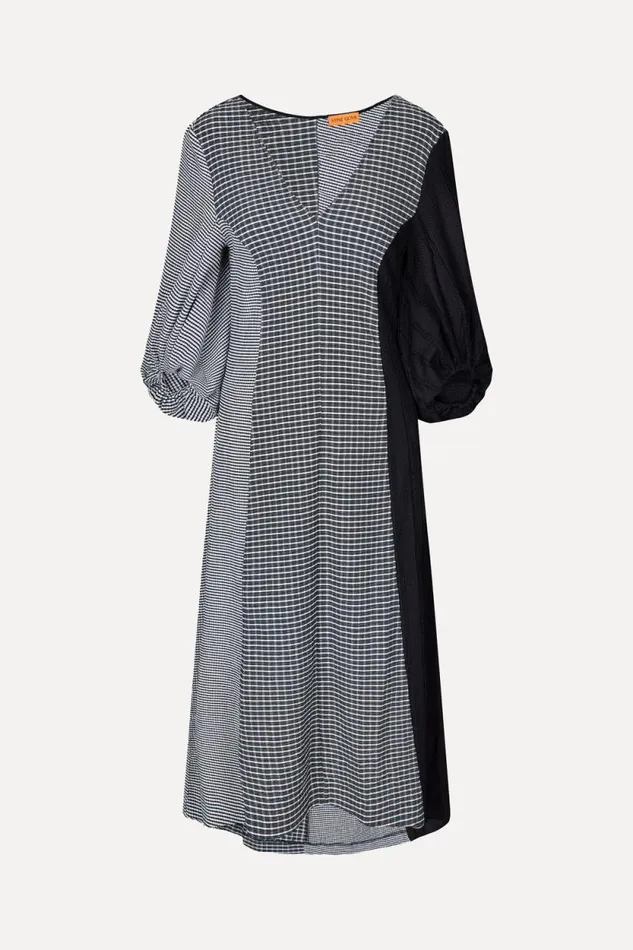 Stine Goya Dresses ThreeQuarter Sleeve Midi Dress 8211 Black White 8211 Women