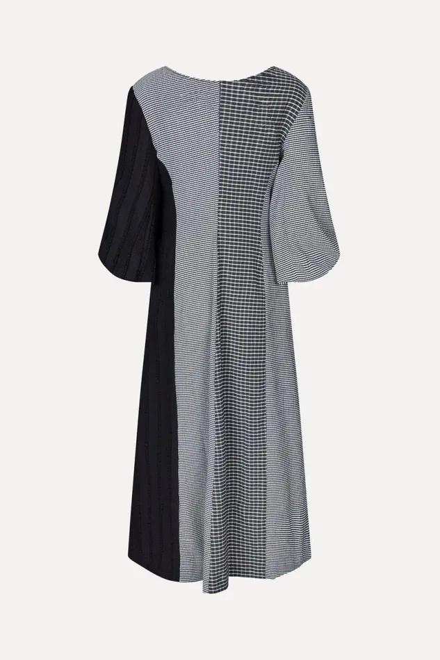 Stine Goya Dresses ThreeQuarter Sleeve Midi Dress 8211 Black White 8211 Women