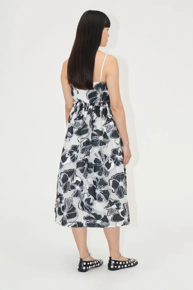 Stine Goya Dresses Voluminous Gathered Midi Dress 8211 Anemone Jacquard 8211 Women