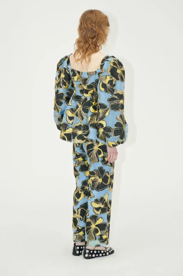 Stine Goya Exclusives Elasticated Waistband Pants 8211 Blue Anemone Jacquard 8211 Women