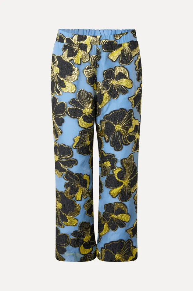 Stine Goya Exclusives Elasticated Waistband Pants 8211 Blue Anemone Jacquard 8211 Women