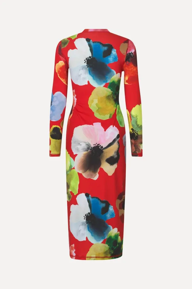 Stine Goya Exclusives Pullover Long Sleeve Midi Dress 8211 Bloom In Red 8211 Women