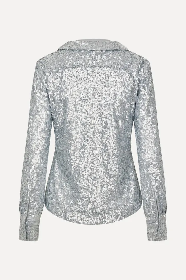 Stine Goya Tops and Shirts Double Collar Shirt 8211 Steel Grey 8211 Women