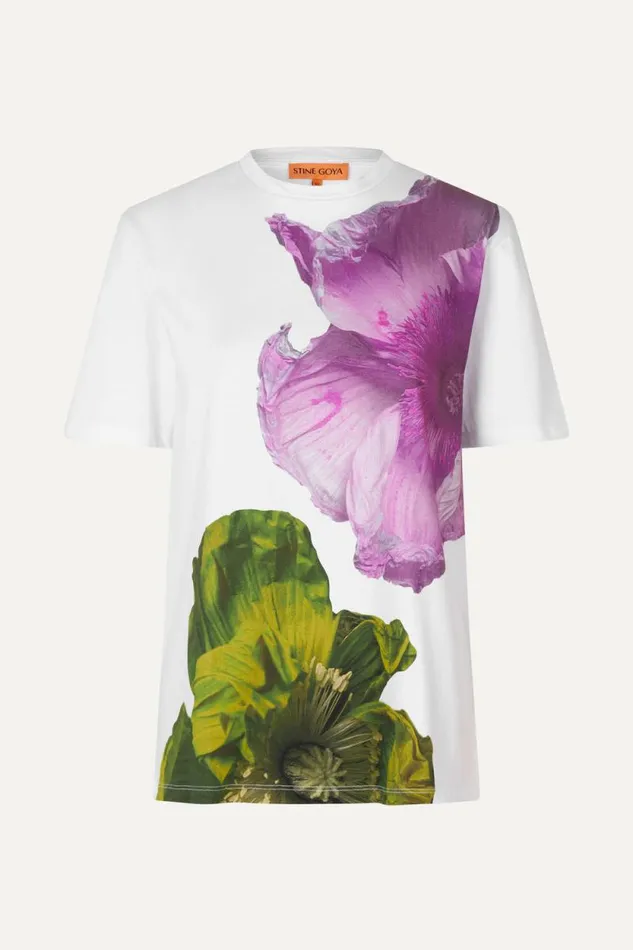 Stine Goya Tops and Shirts SGMargila Tshirt 8211 Poppies Bloom 8211 Women