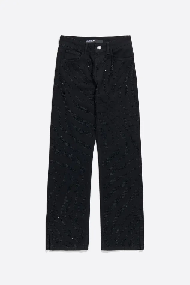 STRAIGHT CROPPED 8211 Black Stones Jeans Black Women Bimba Y Lola Denim