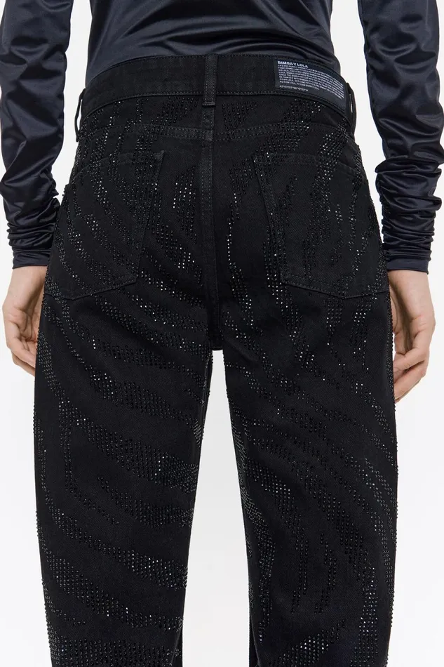 STRAIGHT CROPPED 8211 Black Stones Jeans Black Women Bimba Y Lola Denim STRAIGHT CROPPED 8211 Black Stones Jeans Black Women Bimba Y Lola Denim