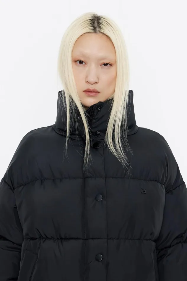 Straight Cut Black Puffer Black Women Bimba Y Lola Puffer Jackets Straight Cut Black Puffer Black Women Bimba Y Lola Puffer Jackets