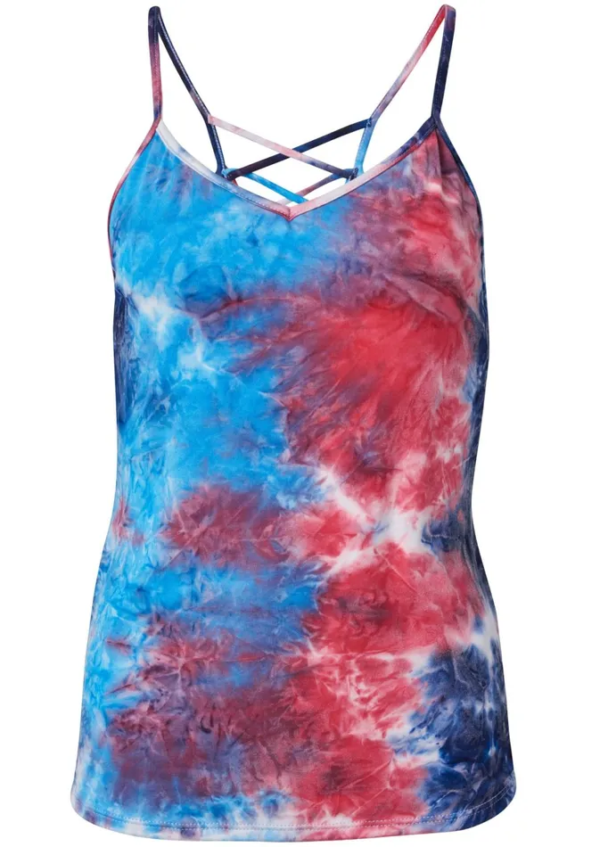 STRAPPY TIE DYE TANK TOP Red Multi Women VENUS Sleeveless Tops