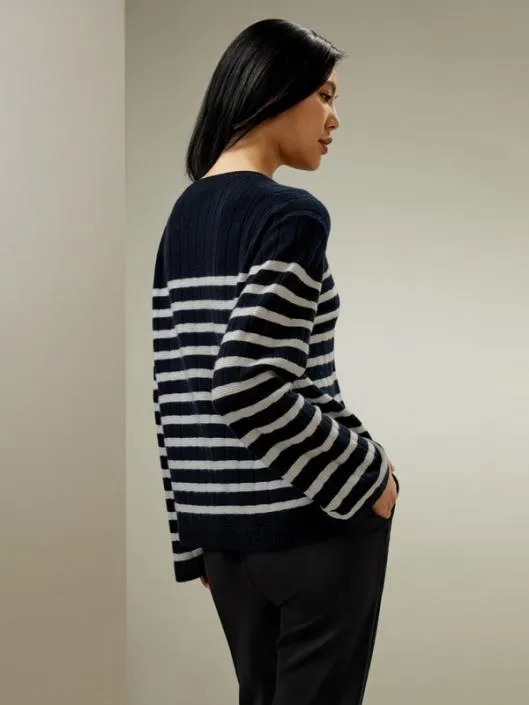Striped Cashmere Sweater Women Lilysilk Knitwear