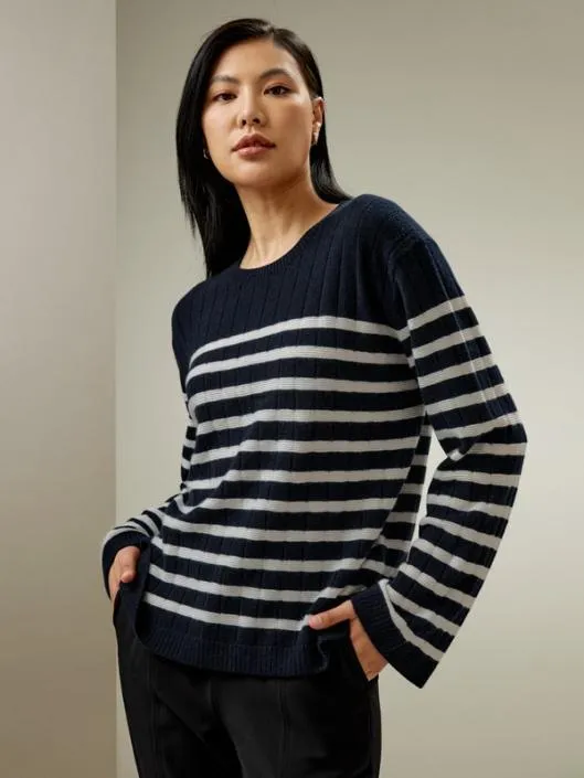 Striped Cashmere Sweater Women Lilysilk Knitwear