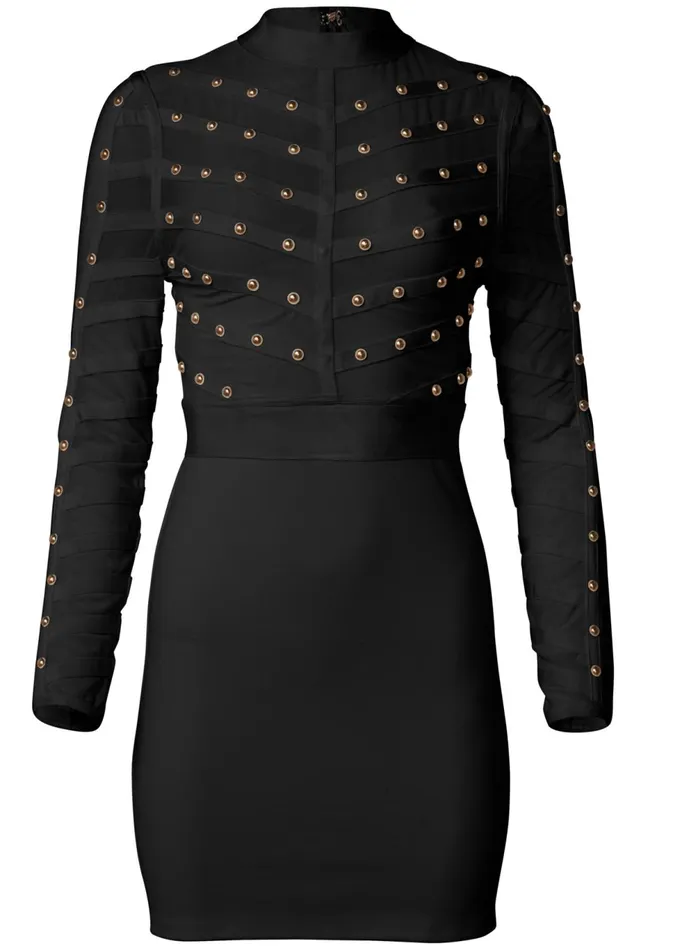 STUDDED BODYCON DRESS Black Women VENUS Bodycon Dresses