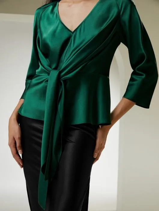 Stylish Pullover Silk Shirt With Waist Tie For All Occasions Women Blouses Lilysilk Shirts