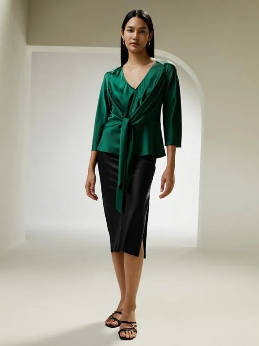 Stylish Pullover Silk Shirt With Waist Tie For All Occasions Women Blouses Lilysilk Shirts