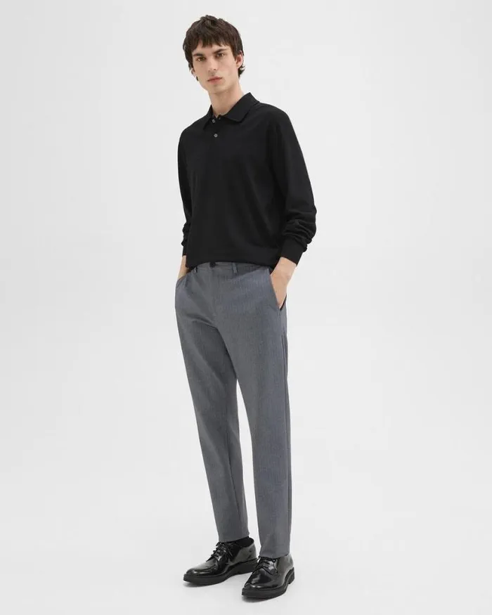 Suits Men Theory Zaine Pant In Herringbone Precision Ponte Grey Melange
