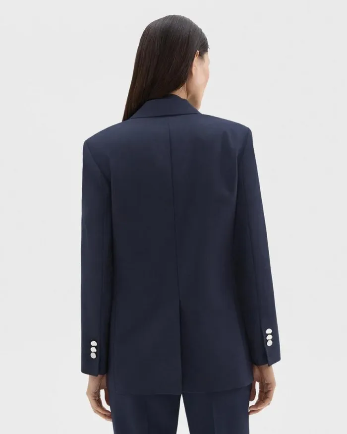 Suits Women Theory DoubleBreasted Boxy Blazer In Oxford Wool Nocturne Navy Suits Women Theory DoubleBreasted Boxy Blazer In Oxford Wool Nocturne Navy
