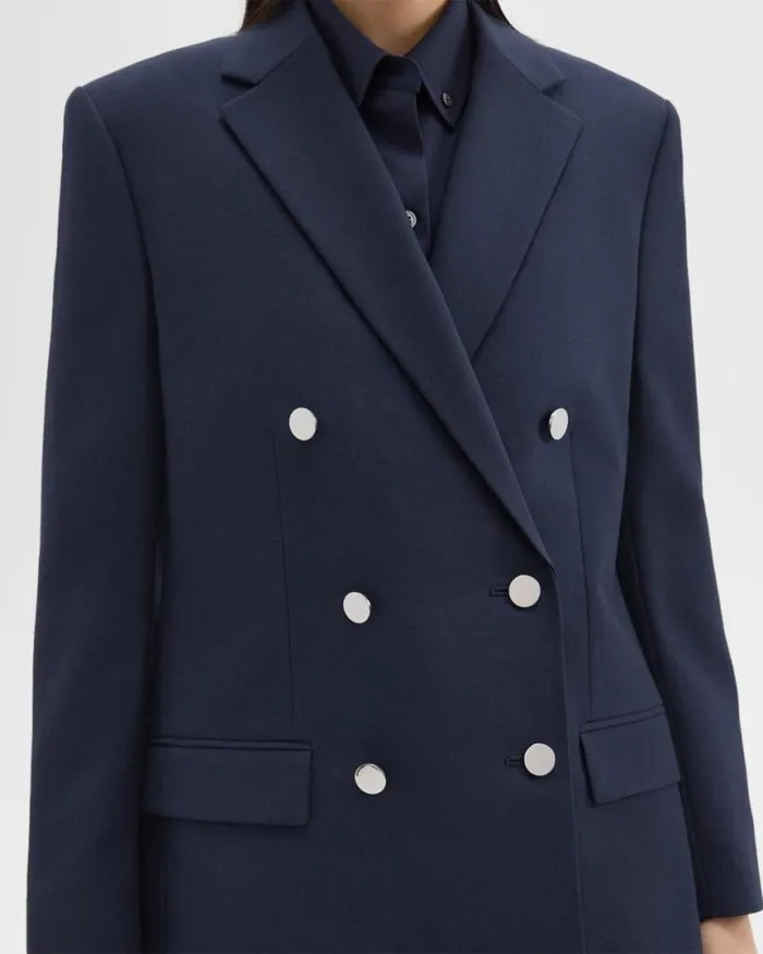 Suits Women Theory DoubleBreasted Boxy Blazer In Oxford Wool Nocturne Navy Suits Women Theory DoubleBreasted Boxy Blazer In Oxford Wool Nocturne Navy