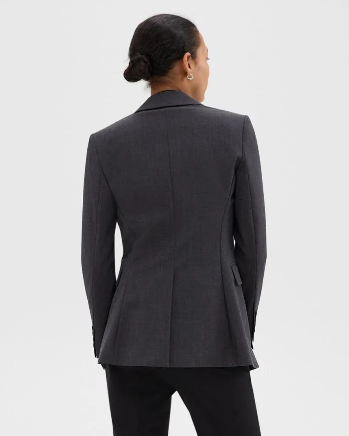 Suits Women Theory Etiennette Blazer In Good Wool Charcoal Melange
