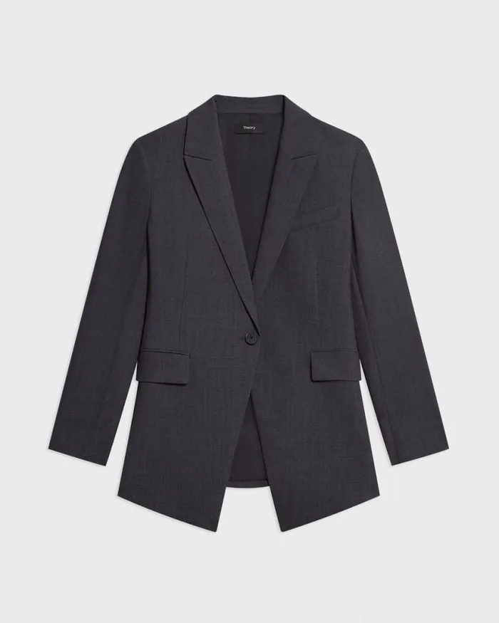 Suits Women Theory Etiennette Blazer In Good Wool Charcoal Melange