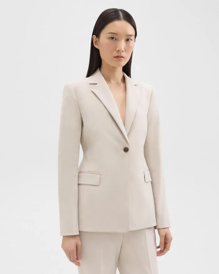 Suits Women Theory Sculpted Blazer In Stretch CottonBlend New Sand Suits Women Theory Sculpted Blazer In Stretch CottonBlend New Sand