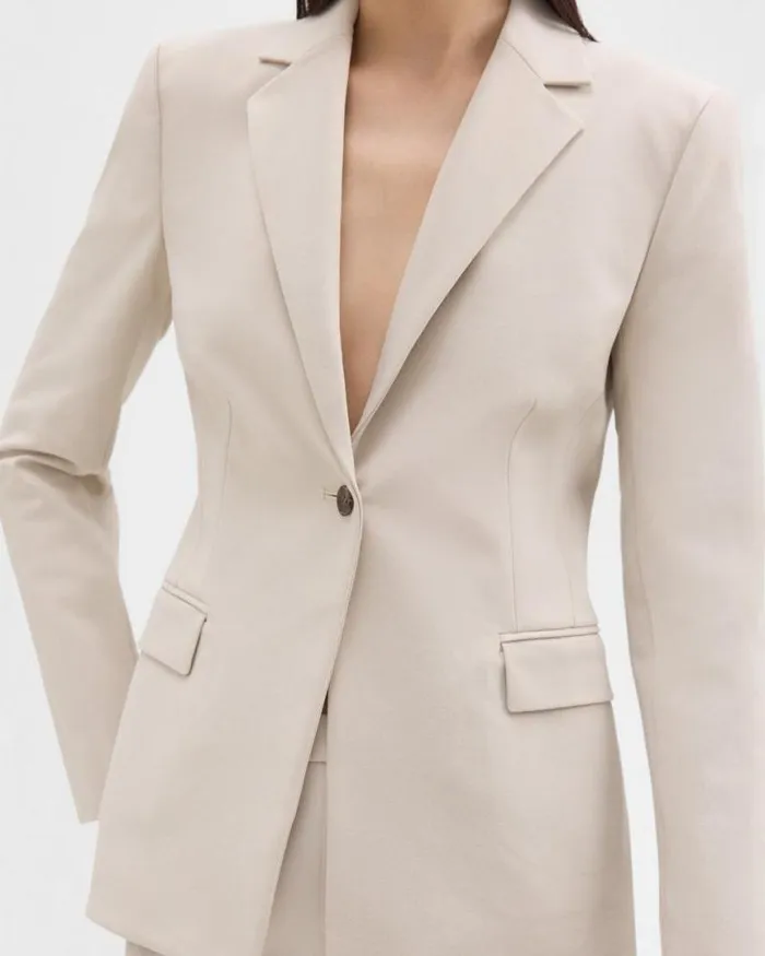 Suits Women Theory Sculpted Blazer In Stretch CottonBlend New Sand Suits Women Theory Sculpted Blazer In Stretch CottonBlend New Sand