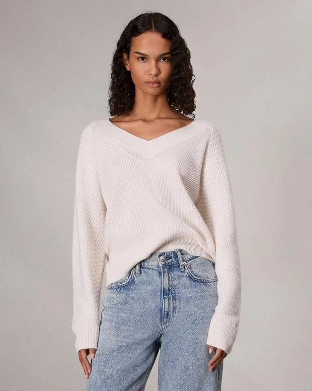 Sweaters and Sweatshirts Women Rag and Bone Kaylee Cashmere Sweater Ivory