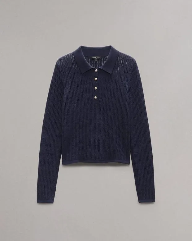 Sweaters and Sweatshirts Women Rag and Bone Viola Polo Sweater Indigo